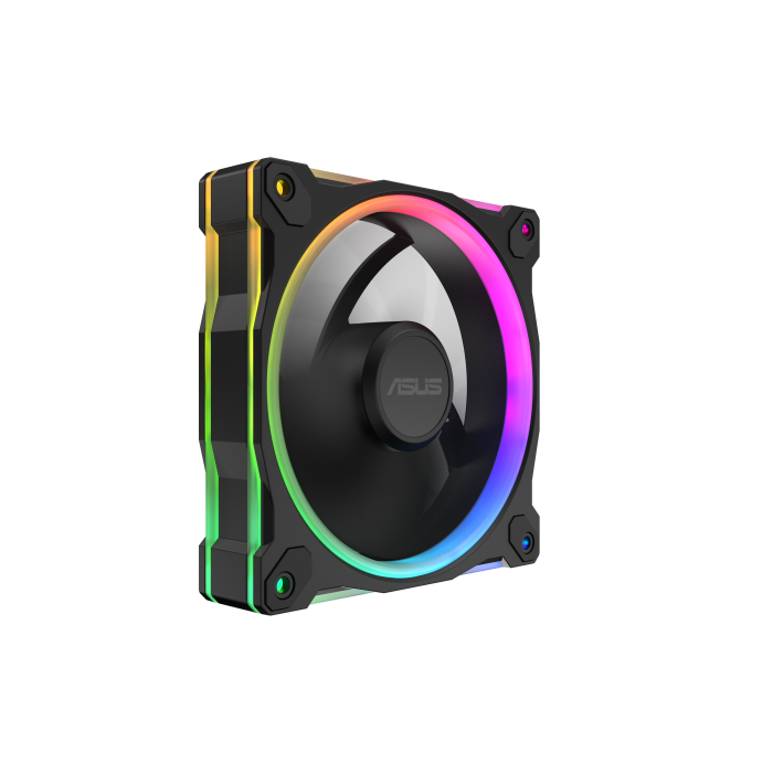 Asus MR120 Fan ARGB Black 3in1 Ventilador para Carcasa de Ordenador, 12 cm, Negro