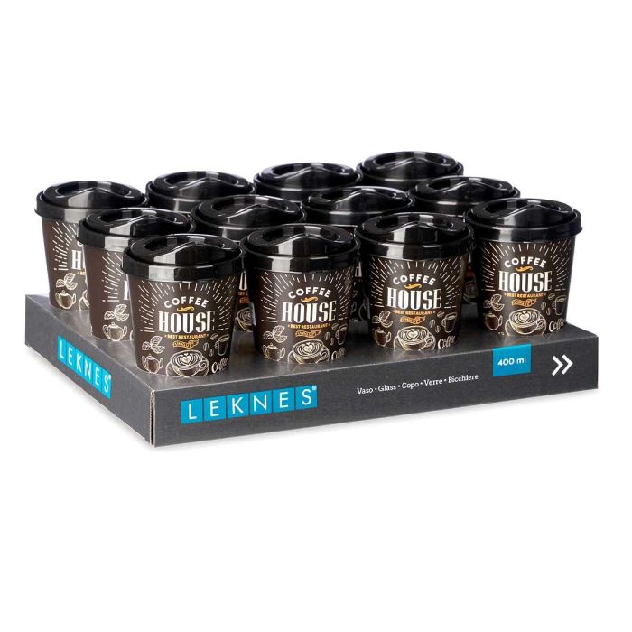 Vaso Plastico Tapa Llevar 400Ml Leknes 9X13CM (24 Unidades) 2 Vaso Plastico Tapa Llevar 400Ml Leknes 9X13CM (24 Unidades) 2