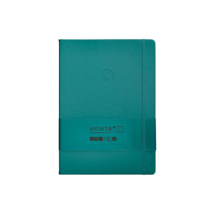 Cuaderno Con Gomilla Antartik Notes Tapa Dura A4 Hojas Rayas Verde Aguamarina 100 Hojas 80 gr Fsc 1