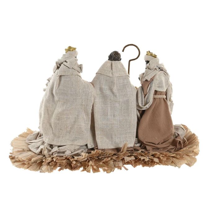 DKD Home Decor Nacimiento de Navidad Tradicional en Poliester y Resina, Figuras Decorativas Beige Marrón, 40x24x23.5 cm 2
