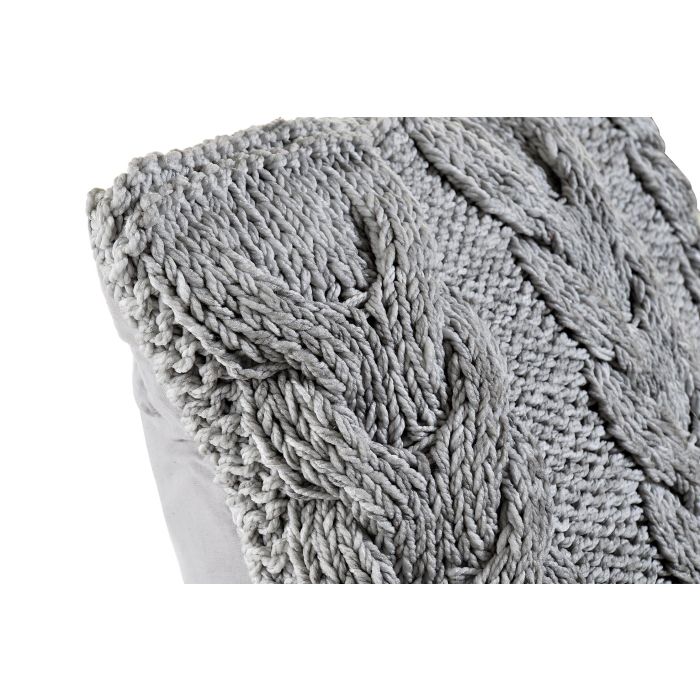 DKD Home Decor Cojin Gris Claro 10 x 45 x 45 cm (4 Unidades) Algodon Poliester 3