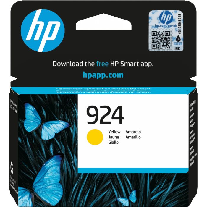 HP 924 Cartucho de Tinta Original Amarillo, Rendimiento Estándar, 400 páginas, Pack individual