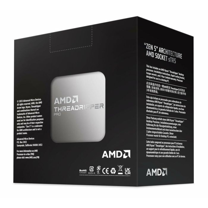 AMD Ryzen Threadripper PRO 9975WX Procesador 32 Núcleos 64 Hilos 4 GHz (hasta 5.4 GHz) Socket sTR5 para Workstation 2 AMD Ryzen Threadripper PRO 9975WX Procesador 32 Núcleos 64 Hilos 4 GHz (hasta 5.4 GHz) Socket sTR5 para Workstation 2