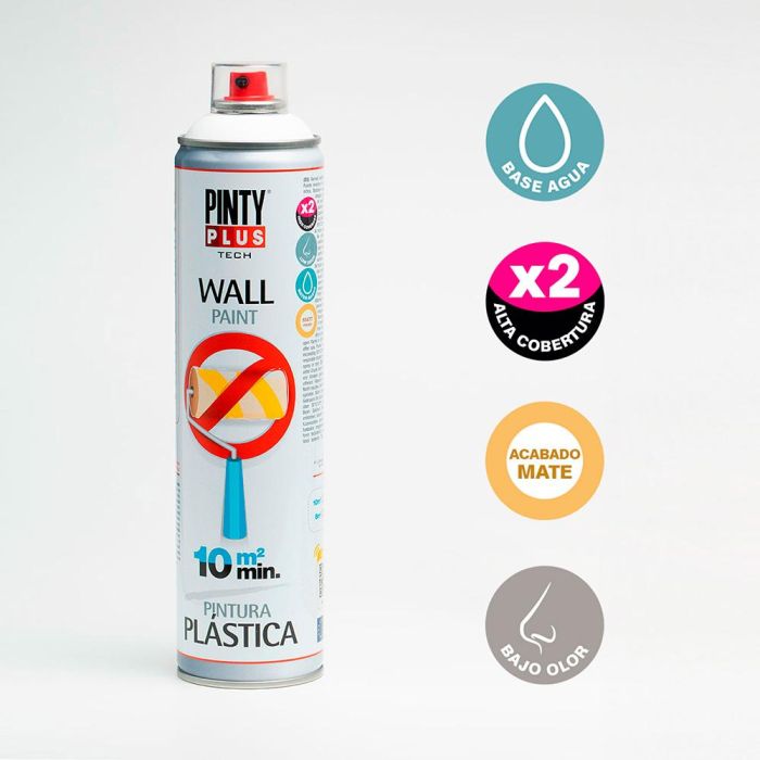 Pinty Plus Pintura Plástica Spray Interior Blanco Mate RAL 9016 600 ml 1 Pinty Plus Pintura Plástica Spray Interior Blanco Mate RAL 9016 600 ml 1