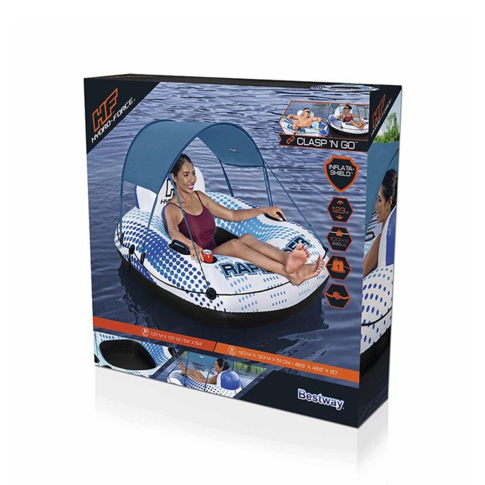 Bestway Rueda Hinchable con Asas Rapid Rider con Parasol D137 cm Playa y Piscina 43725 19