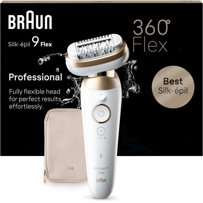 Depiladora - BRAUN - Silk Epil 9-011 3D - Cabezal flexible - Tecnología Wet & Dry - 40 pinzas MicroGrip 1 Depiladora - BRAUN - Silk Epil 9-011 3D - Cabezal flexible - Tecnología Wet & Dry - 40 pinzas MicroGrip 1