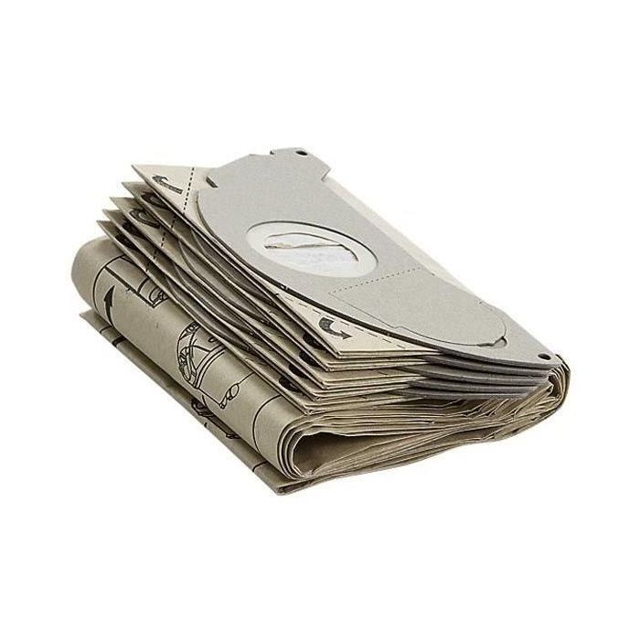 Juego de 5 bolsas de filtro de papel para aspiradoras Kärcher A 2120/3001/2501/2601/WD 2500 Juego de 5 bolsas de filtro de papel para aspiradoras Kärcher A 2120/3001/2501/2601/WD 2500