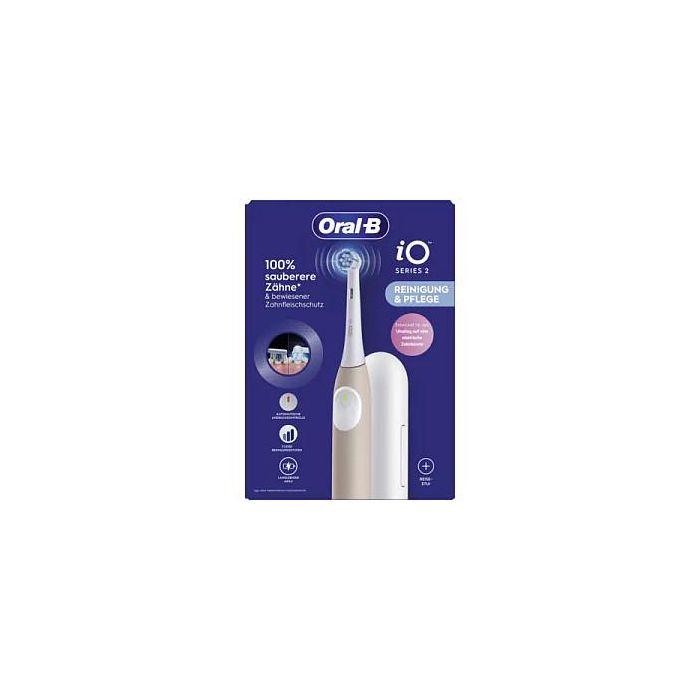 Oral-B iO Series 2 Cepillo Eléctrico Recargable - 3 Modos (Diario, Sensible, Super Sensible) con Sensor de Presión y Estuche de Viaje - Color Rosa Calm 1