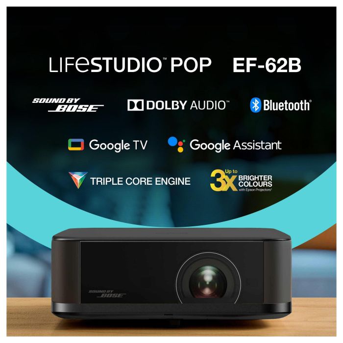 Epson Pop EF-62B Proyector 3LCD Laser 4K UHD 700 Lúmenes, WiFi Bluetooth, Portátil, Referencia V11HB73140