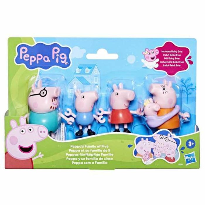 HASBRO Figuras Peppa Pig y su Familia, Set de 5 Personajes Surtidos para Coleccionar - Juguete Infantil Edad +3 Años