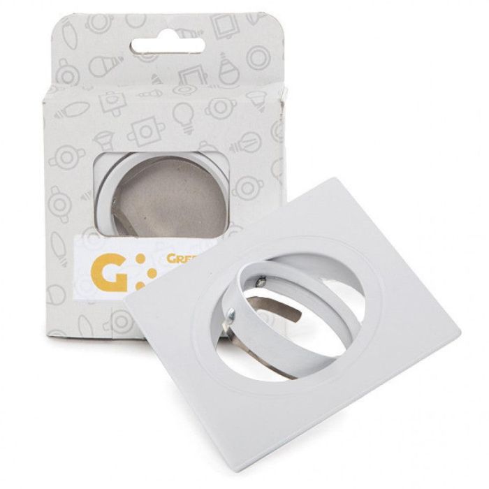 Aro Foco Downlight Basculante Cuadrado Aluminio Blanco 83/83Mm Estuche Personalizado 0 Aro Foco Downlight Basculante Cuadrado Aluminio Blanco 83/83Mm Estuche Personalizado 0