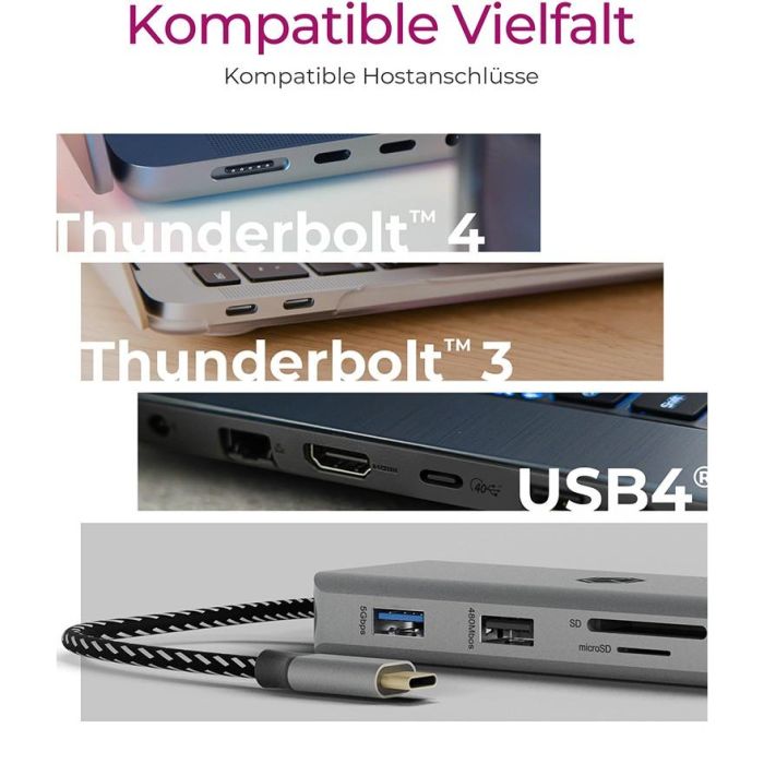 ICY BOX IB-DK4012-CPD USB-C 9-in-1 PD 100W DockingStation 6