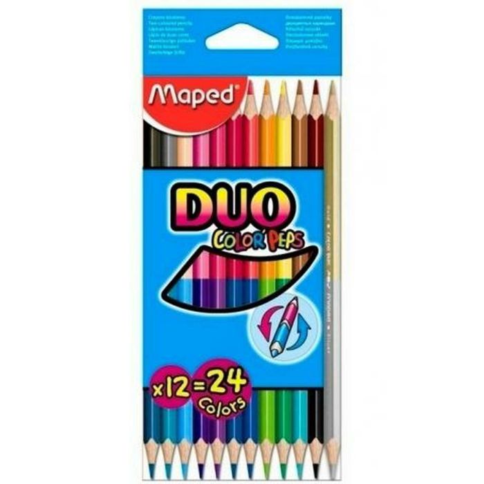 Lápices de colores Maped Duo Color' Peps Multicolor 12 Piezas Doble punta (12 Unidades) 1 Lápices de colores Maped Duo Color' Peps Multicolor 12 Piezas Doble punta (12 Unidades) 1