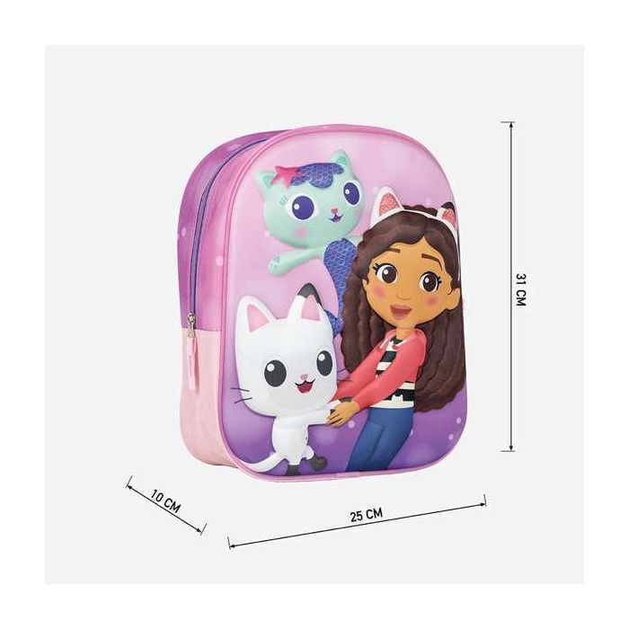 Mochila infantil 3D gabby´s dollhouse 25.0 x 31.0 x 10.0 cm 3