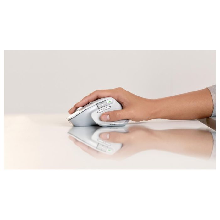 Logitech MX Master 3S Ratón Inalámbrico Bluetooth Láser 8000 DPI Mano Derecha Color Gris Pale Grey para Oficina