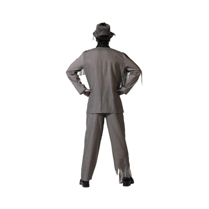 Disfraz Novio Zombi Gris con Chaqueta y Pantalón A Rayas 2 Disfraz Novio Zombi Gris con Chaqueta y Pantalón A Rayas 2