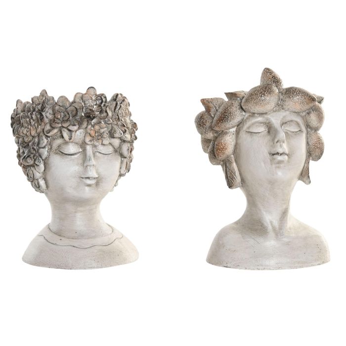 Macetero Shabby DKD Home Decor Gris 15 x 23 x 18 cm (2 Unidades) 0 Macetero Shabby DKD Home Decor Gris 15 x 23 x 18 cm (2 Unidades) 0