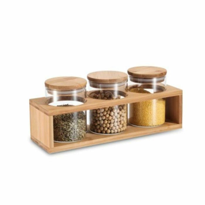 Bote Basicos DKD Home Decor Natural 11 x 11.5 x 31 cm Set de 3