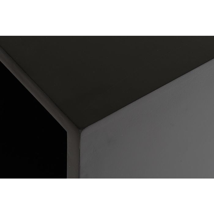 DKD Home Decor Mueble TV Balines Negro Natural 160x65x38 cm Abeto Ratan 6