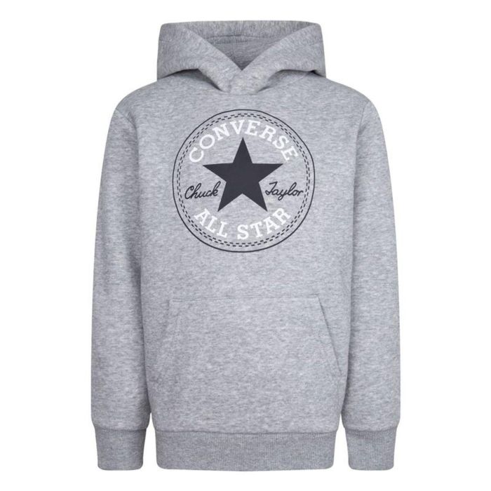 Sudadera con Capucha Niño Converse Chuck Taylor Patch Core Gris claro 2 Sudadera con Capucha Niño Converse Chuck Taylor Patch Core Gris claro 2
