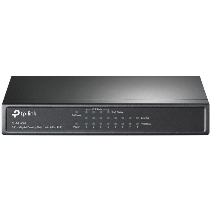 TP-Link TL-SG1008P Switch de Sobremesa 8 Puertos RJ-45 Gigabit (4 Puertos PoE 55W) 10/100/1000 Mbps Sin Ventilador