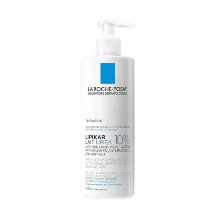 La Roche Posay Lipikar UREA 10% Loción Corporal Hidratante Triple Acción Calmante Anti-Picor Piel Seca, Áspera y Descamada 400 ml