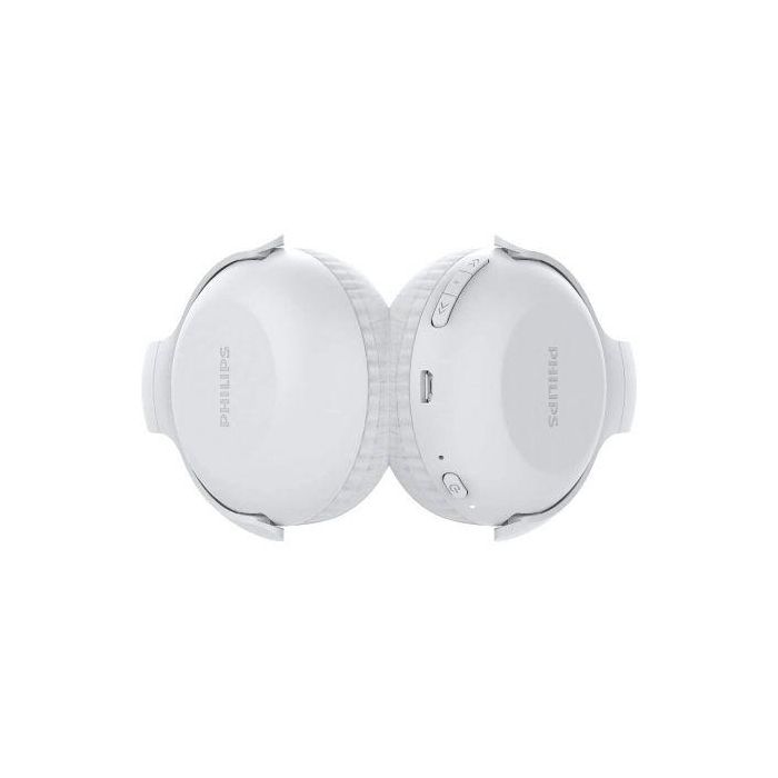 Philips TAUH202WT/00 Auriculares Inalámbricos Blancos con Micrófono, Cancelación Eco, 15h Batería, Plegables, Altavoces 32mm Graves Potentes 2