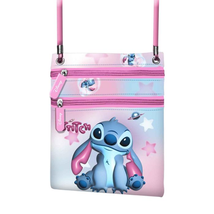 Disney Lilo y Stitch Bolso bandolera Action Vertical Cosmic Lilo y Stitch Rosa de PVC (4x15x17cm)