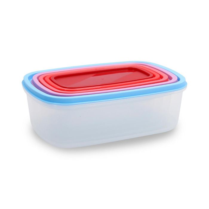 Quid Set de 5 Recipientes Rectangulares Plástico Habitat Multicolor con Tapa Cierre a Presión, Libre de BPA, Apto Microondas, Congelador y Lavavajillas 0 Quid Set de 5 Recipientes Rectangulares Plástico Habitat Multicolor con Tapa Cierre a Presión, Libre de BPA, Apto Microondas, Congelador y Lavavajillas 0