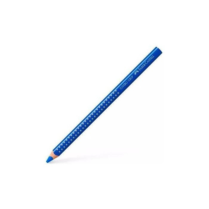 Faber Castell Lápices de Colores Jumbo Grip Azul Cobalto, Ergonómicos, Gruesos, Lavables, 12 Unidades (12 Unidades)