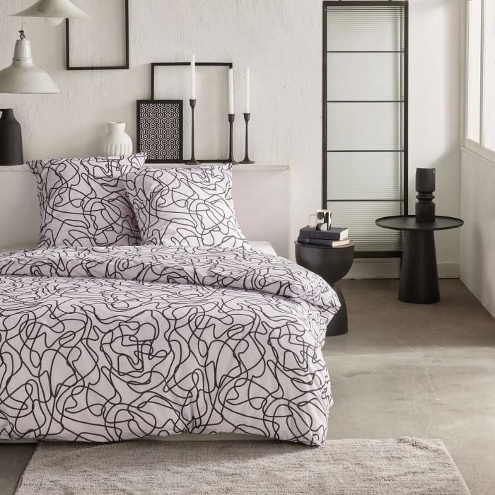 Juego de cama - TODAY Crazy - Estampado gráfico - 2 personas - 220 x 240 cm - Blanco