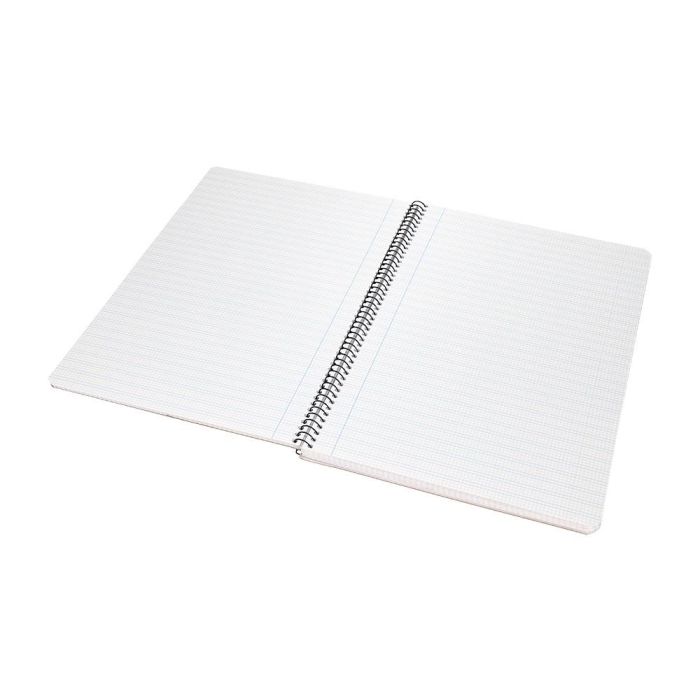 Cuaderno Espiral Liderpapel Folio Pautaguia Tapa Plastico 80H 75 gr Cuadro Pautado 3 mm Con Margen Color Rojo 6