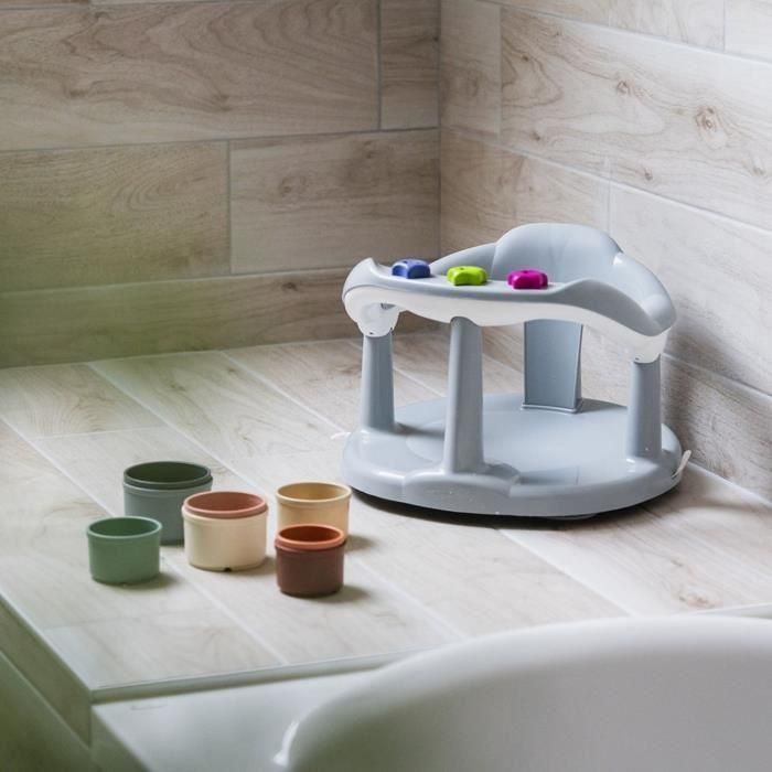 Thermobaby Anillo de Baño Aquababy para Bebés con Respaldo, Apoyabrazos, 3 Juguetes Educativos, Ventosas y Superficie Antideslizante Gris Charme 5 Thermobaby Anillo de Baño Aquababy para Bebés con Respaldo, Apoyabrazos, 3 Juguetes Educativos, Ventosas y Superficie Antideslizante Gris Charme 5