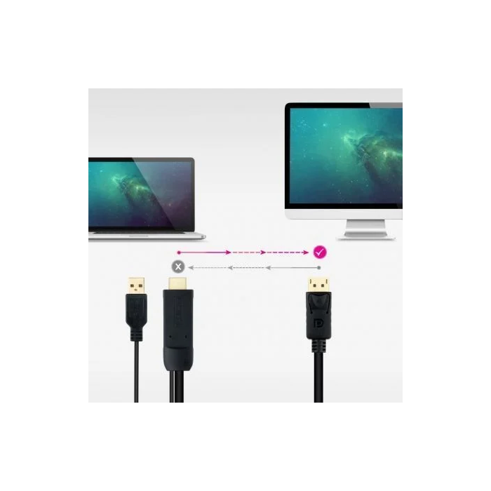 Nano Cable 10.15.4352 Cable Conversor HDMI Macho a DisplayPort Macho 1.8m Negro 2