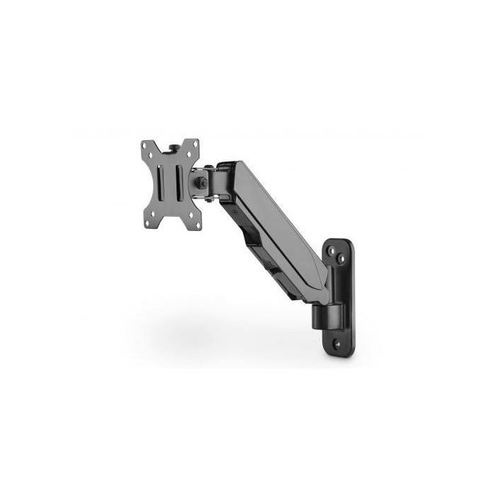 DIGITUS Soporte de Monitor Universal con Gas, Montaje en Pared, 1 Pantalla (17-32"), VESA 100x100, Ajustable, Negro