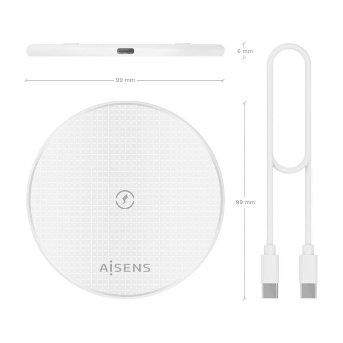 Cargador Inalámbrico Aisens ASCH-15W1WC057-W 0 Cargador Inalámbrico Aisens ASCH-15W1WC057-W 0