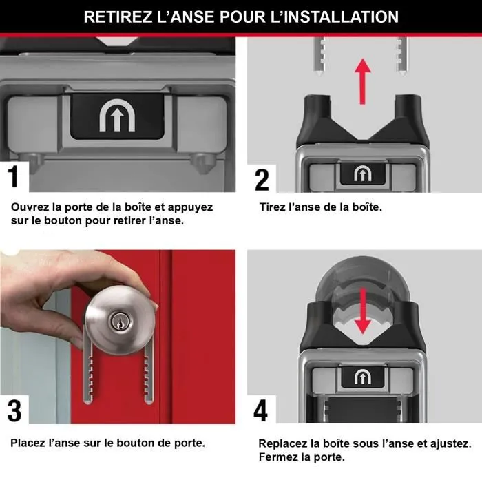 Master Lock 5420EURD Caja de llaves con grillete retráctil para compartir llaves de combinación digital 5