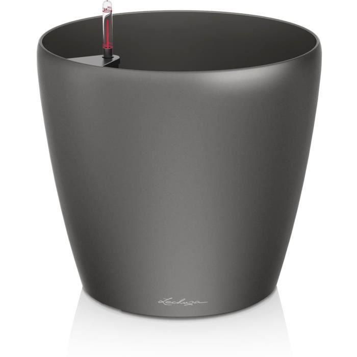 Maceta LECHUZA Classico Premium 60 - juego completo, antracita metalizado Maceta LECHUZA Classico Premium 60 - juego completo, antracita metalizado