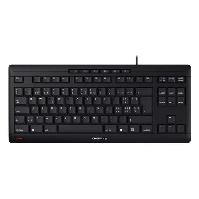 CHERRY TAS STREAM KEYBOARD TKL Corded CH-Layout schwarz