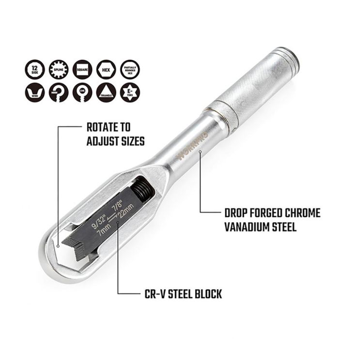 Llave ajustable universal 7 - 22 mm, métrica y sae 1 Llave ajustable universal 7 - 22 mm, métrica y sae 1