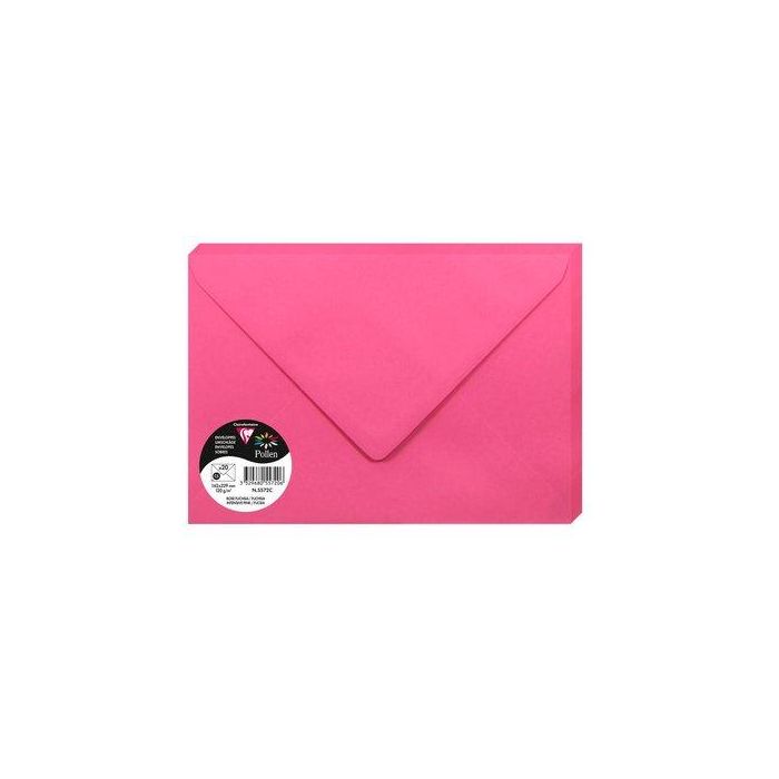 Sobre Clairefontaine Pollen 162X229 120G Fucsia Paquete De 20