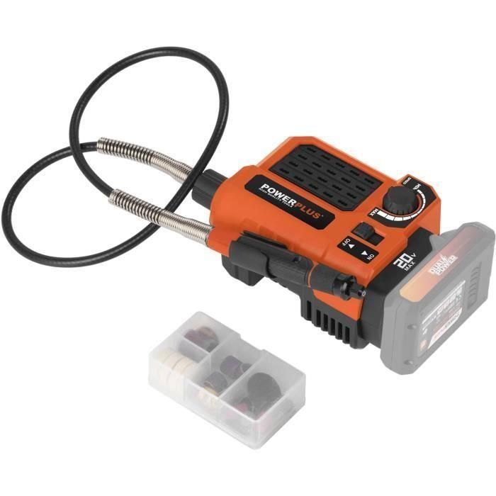 Herramienta multifunción giratoria inalámbrica de 20V + 40 accesorios - Dual Power PowDP75300 - suministrado sin batería o cargador