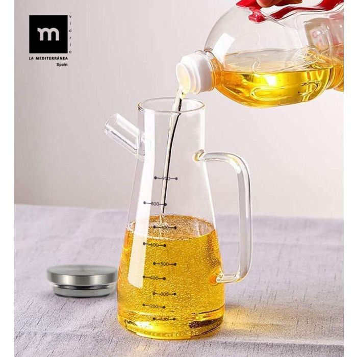 La Mediterran Aceitera de Borosilicato con Tapa de Acero Inoxidable 900ml - 16x10.8x22.2 cm 4