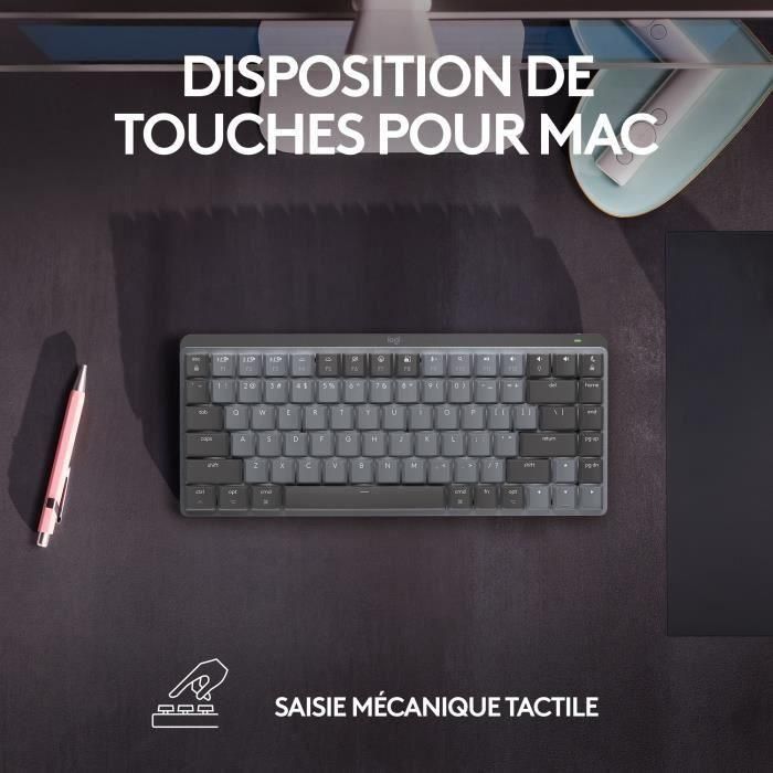 Logitech - Teclado inalámbrico para Mac - MX MECÁNICA MINI - AID GRIS 1