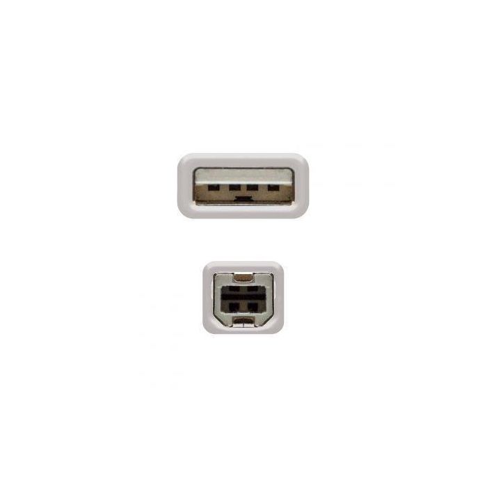 Nanocable 10.01.0102 Cable USB 2.0 para Impresora, Conectores USB A Macho a USB B Macho, 1 metro, Beige 1 Nanocable 10.01.0102 Cable USB 2.0 para Impresora, Conectores USB A Macho a USB B Macho, 1 metro, Beige 1