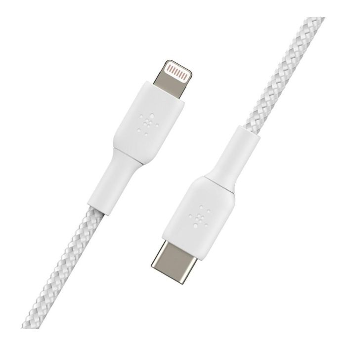 Belkin CAA004BT1MWH Cable USB-C a Lightning Trenzado Boost Charge 1m Blanco 1