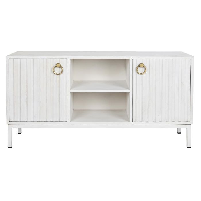 Mueble de TV DKD Home Decor Dorado Metal Blanco Madera de mango 120 x 40 x 60 cm 6 Mueble de TV DKD Home Decor Dorado Metal Blanco Madera de mango 120 x 40 x 60 cm 6