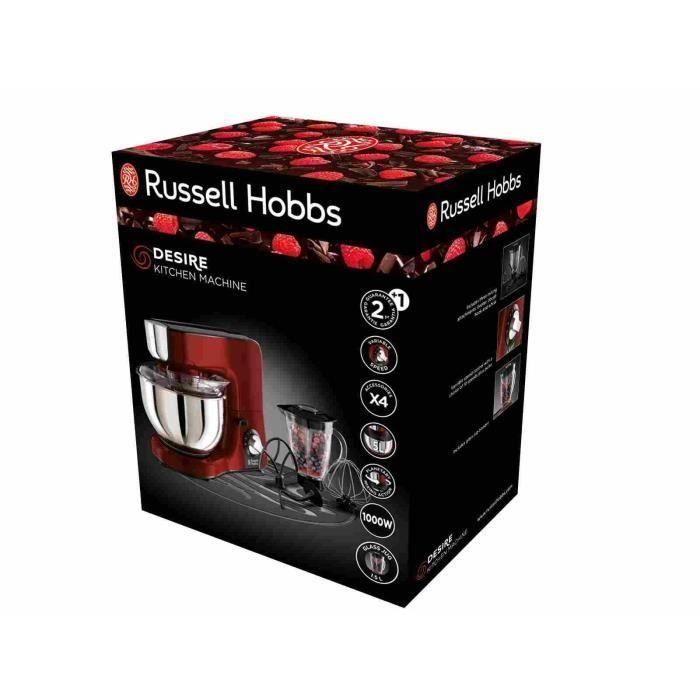 Procesador de alimentos - RUSSELL HOBBS - Desire 23480-56 - 1000 W - Bol de 5 L - 10 velocidades - Bol de batidora de 1,5 L 1 Procesador de alimentos - RUSSELL HOBBS - Desire 23480-56 - 1000 W - Bol de 5 L - 10 velocidades - Bol de batidora de 1,5 L 1