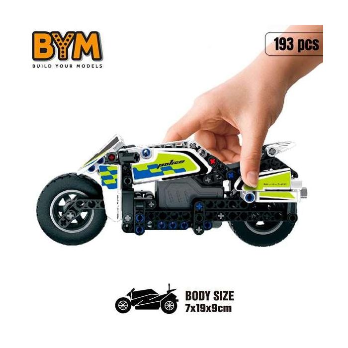 Juego construccion moto policia retrofriccion 193 piezas. 7x19x9 cm 3 Juego construccion moto policia retrofriccion 193 piezas. 7x19x9 cm 3
