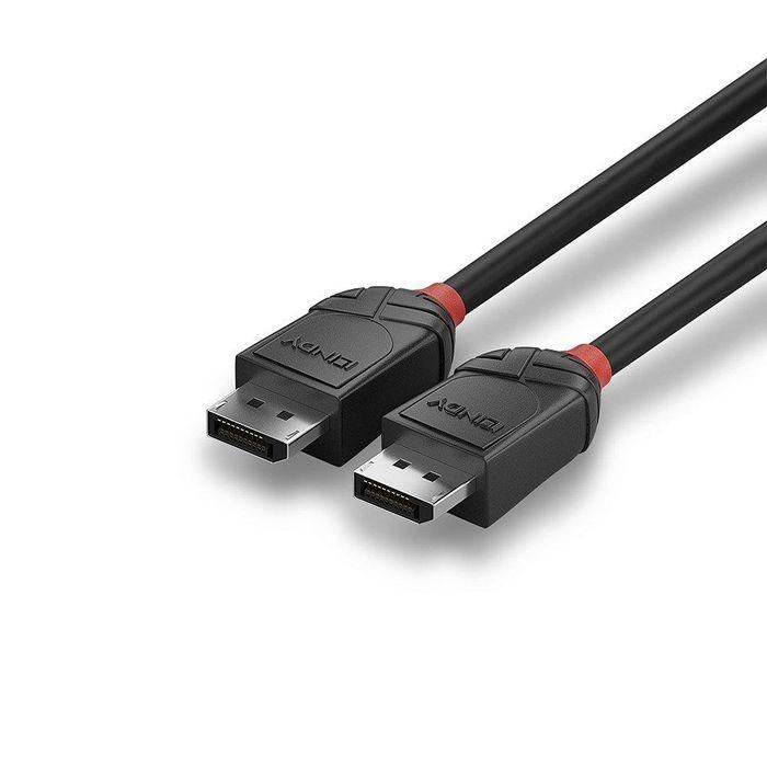 Lindy Cable DisplayPort 1.2 Black Line 2m | Soporte UHD 4K 4096x2160@60Hz | Audio 32 Canales | Contactos Oro 24K | Blindaje Triple 4